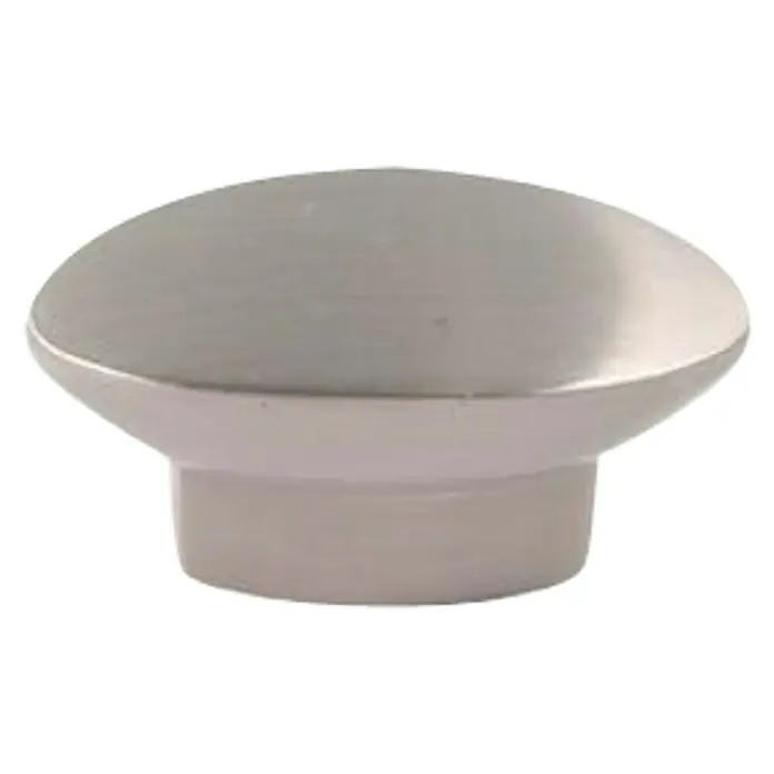 Nesu Pomo para muebles 27416 - Tipo de tirador del mueble: Botón, Acero, Níquel - Primer plano de un tirador de armario redondo de níquel cepillado con un diseño simple para cajones y armarios.