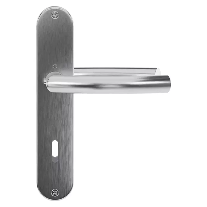 Hoppe Zimmertürgarnitur Narvik - Stärke Tür: 42 mm - 37 mm, Edelstahl, Buntbart