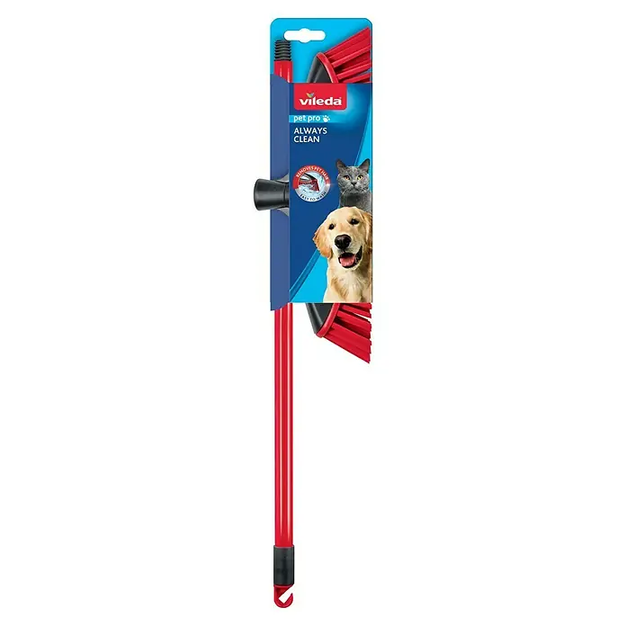 Vileda pet pro Besen Always Clean - Mit Stiel - Abbildung eines Vileda Pet Pro Besens, ideal zum Entfernen von Tierhaaren, mit einer Always Clean Funktion für einfache Reinigung.