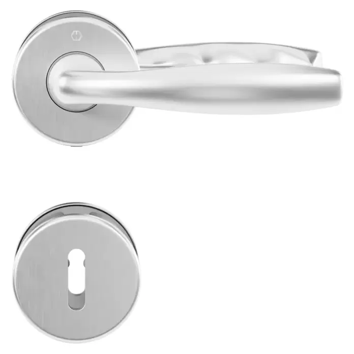 Hoppe Zimmertürgarnitur New York - Stärke Tür: 42 mm - 37 mm, Aluminium, Silber, Buntbart
