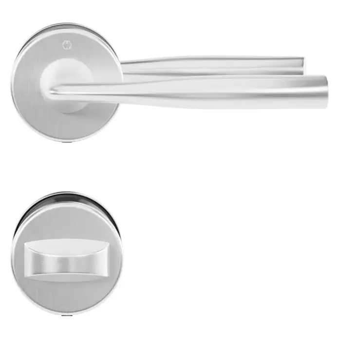 Hoppe Zimmertürgarnitur WC Vitoria - Stärke Tür: 42 mm - 37 mm, Aluminium, Schlitzkopf/Olive