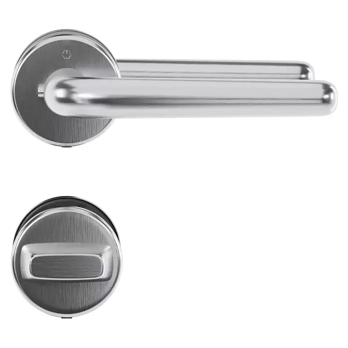 Hoppe Zimmertürgarnitur WC Helsingborg - Stärke Tür: 42 mm - 37 mm, Edelstahl, Schlitzkopf/Olive
