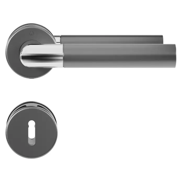 Hoppe Zimmertürgarnitur Lecce - Stärke Tür: 42 mm - 37 mm, Aluminium, Buntbart