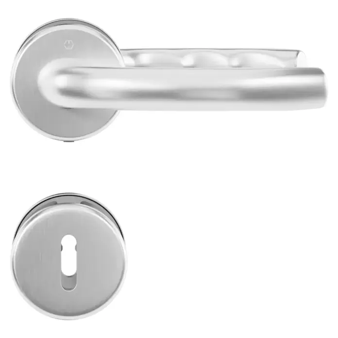 Hoppe Drückergarnitur Tokyo - Stärke Tür: 42 mm - 37 mm, Aluminium, Buntbart, Form Schild: Rund