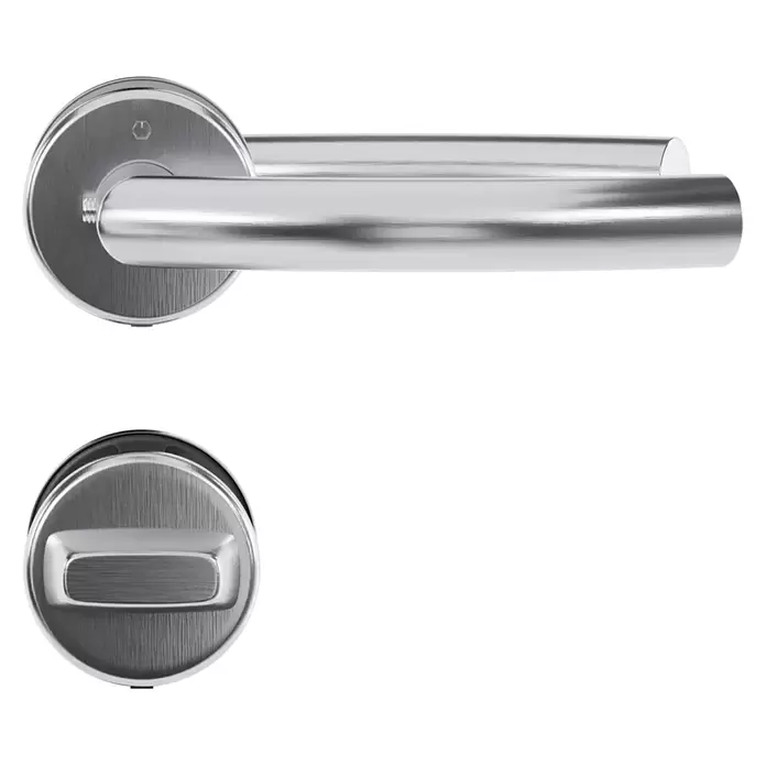 Hoppe Zimmertürgarnitur WC Narvik - Stärke Tür: 38 mm - 45 mm, Edelstahl, Schlitzkopf/Olive