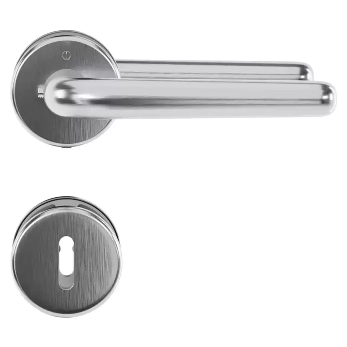 Hoppe Zimmertürgarnitur Helsingborg - Stärke Tür: 42 mm - 37 mm, Edelstahl, Buntbart