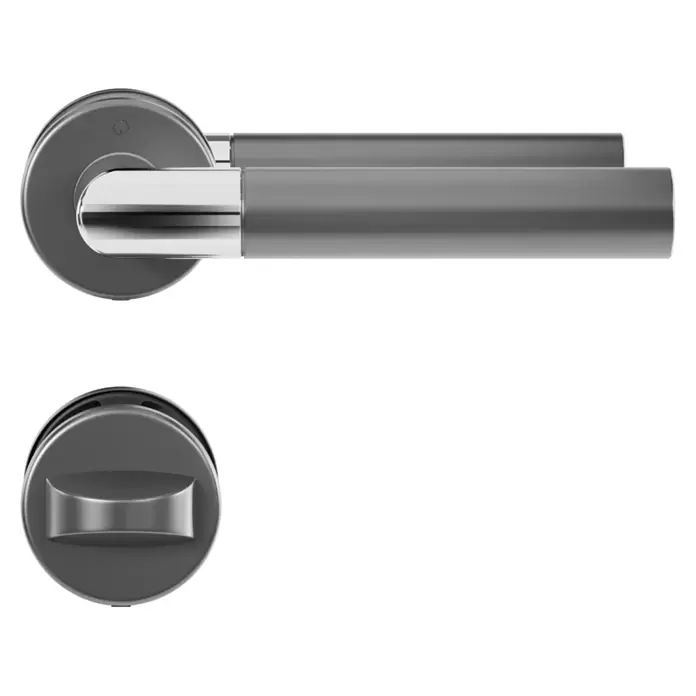 Hoppe Zimmertürgarnitur WC Lecce - Stärke Tür: 42 mm - 37 mm, Aluminium, Schlitzkopf/Olive