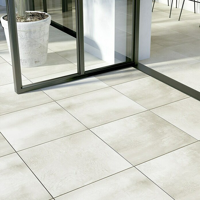 Feinsteinzeugfliese Beton White (59,3 x 59,3 cm, Weiß, Glasiert)