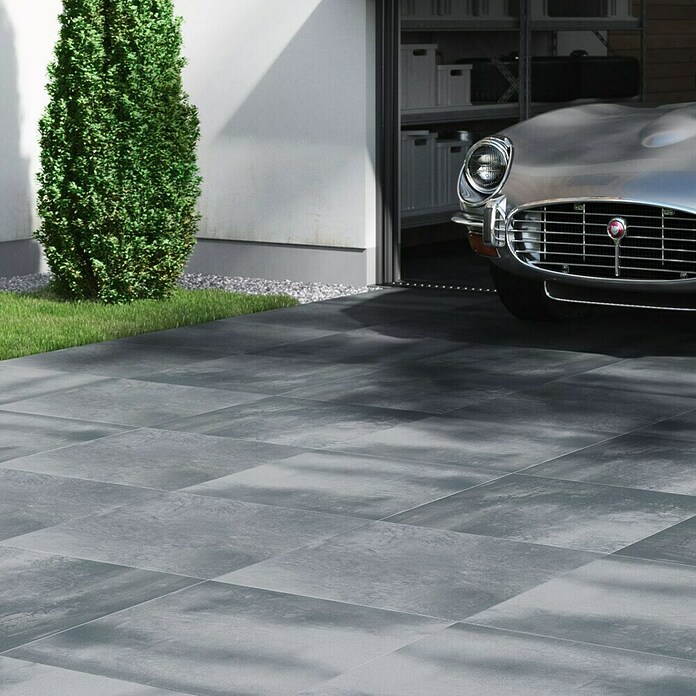 Feinsteinzeugfliese Beton Grey Dark (59,3 x 59,3 cm, Dunkelgrau, Glasiert)