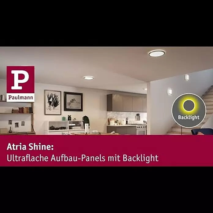 Paulmann LED-Panel Atria Shine - Durchmesser: 29,3 cm, 19 W, Chrom, Neutralweiß - Atria Shine - Ultraflache LED-Panels