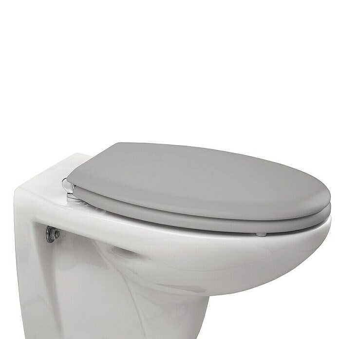 Poseidon WC-Sitz Rio (Mit Absenkautomatik, Holzkern, Manhattangrau)