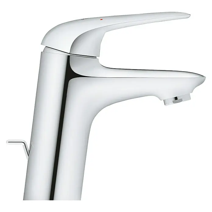 Grohe Eurostyle Solid Waschtischarmatur S-Size - Chrom, Glänzend, Mit Zugstange - Ein glänzender Chrom-Wasserhahn mit schlankem Design, ideal für moderne Badezimmer. Der Einhebelmischer ist leicht zu bedienen.