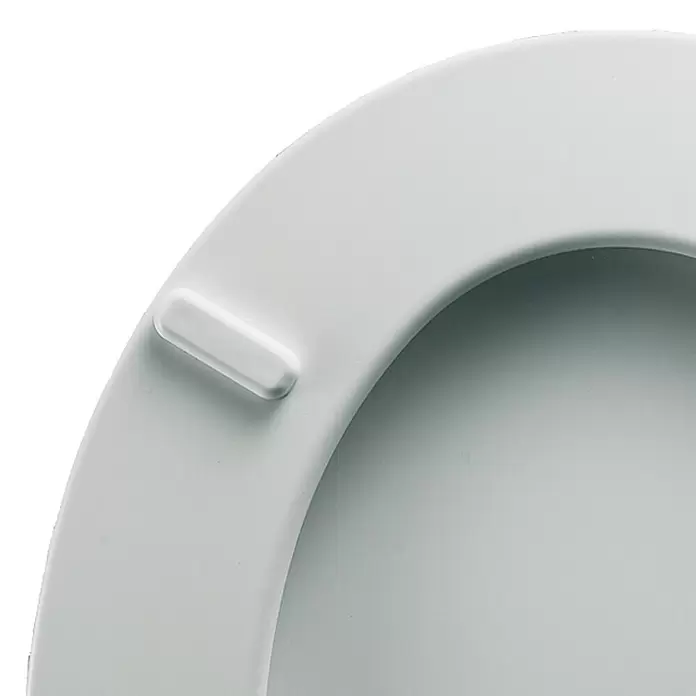 Poseidon Tapa de WC Canyon - Madera, Blanco, Con caída amortiguada - Asiento de inodoro gris claro con un tope alargado y elevado.