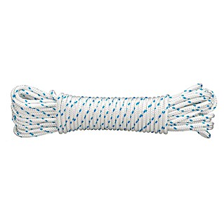 Cordel de poliéster DY2702880 (Ø x L: 4 mm x 20 m, Poliéster, Blanco, Trenzado (16 veces))