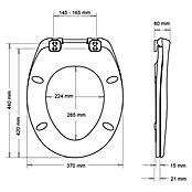 Poseidon Tapa de WC (Blanco, Duroplast, Caída amortiguada)