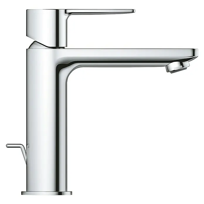 Grohe Lineare Waschtischarmatur S-Size - Mit Zugstange, Chrom - Ein glänzender Chrom-Wasserhahn mit einem schlanken, modernen Design, perfekt für jedes Badezimmer.