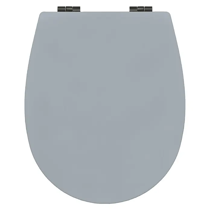 Bemis WC-Sitz Hudson - Holz, Beton, Mit Absenkautomatik - Grauer Toilettensitz mit silbernen Scharnieren, ideal für jedes Badezimmer.