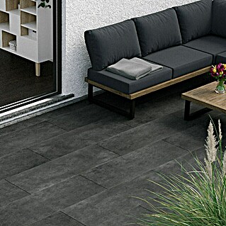 Esterno 20 T by Palazzo Terrassenfliese Basalt (40 x 120 x 2 cm, Schwarz, Matt)