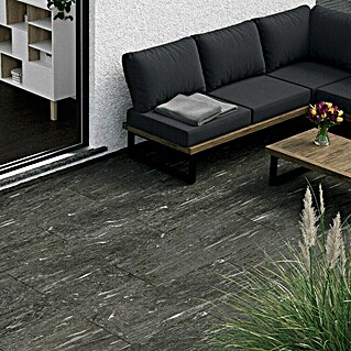 Marazzi Terrassenfliese Esterno 20T Davos (40 x 120 x 2 cm, Anthrazit, Matt)