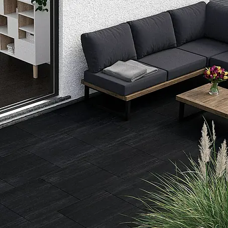 Terrassenfliese Garden Black Struktur