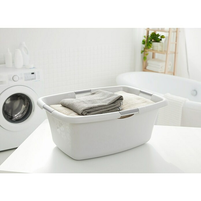 WÄSCHEWANNE 50l FLOWERS COOL GREY