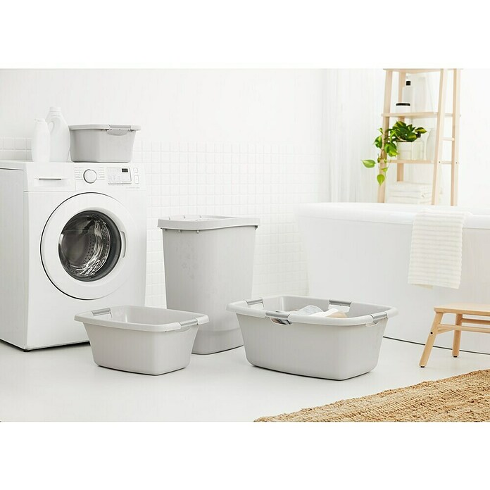 WÄSCHEWANNE 50l FLOWERS COOL GREY