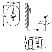 Grohe Eurosmart Cosmopolitan Waschtischarmatur (Wandmontage, Chrom, Glänzend, Ausladung Armatur: 172 mm) | BAUHAUS