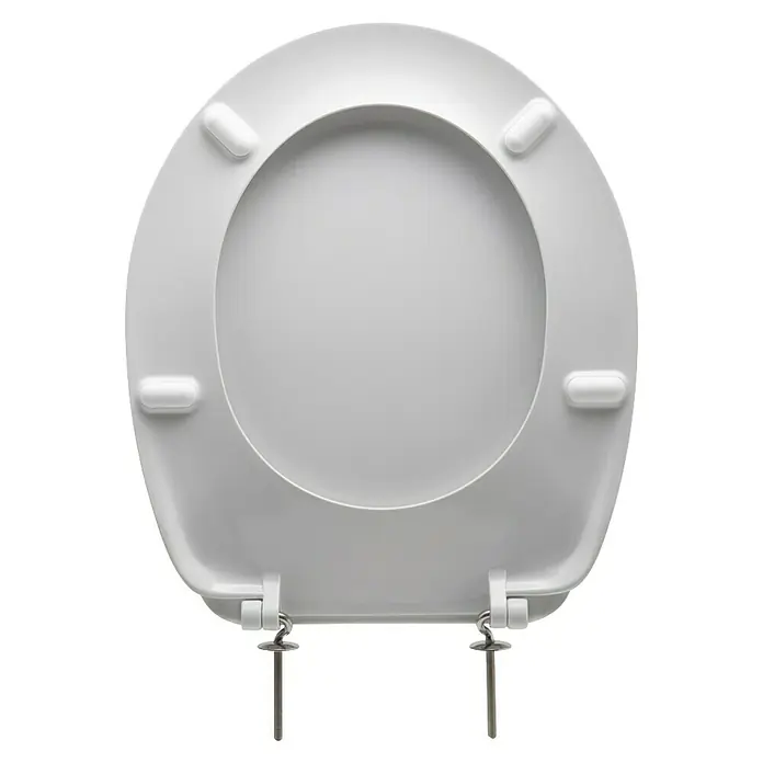 Poseidon WC-Sitz Frankfurt - Duroplast, Weiß, Ohne Absenkautomatik - Eine ovale, weiße Toilettensitzbrille mit Befestigungsmaterial. Sie ist hygienisch, langlebig und einfach zu montieren, und somit ein praktisches Badezimmeraccessoire.