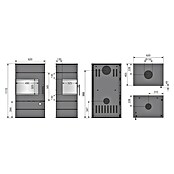 Justus Kaminofen Voga  (6,5 kW, Raumheizvermögen: 131 m³, Verkleidung: Stahl, Schwarz)