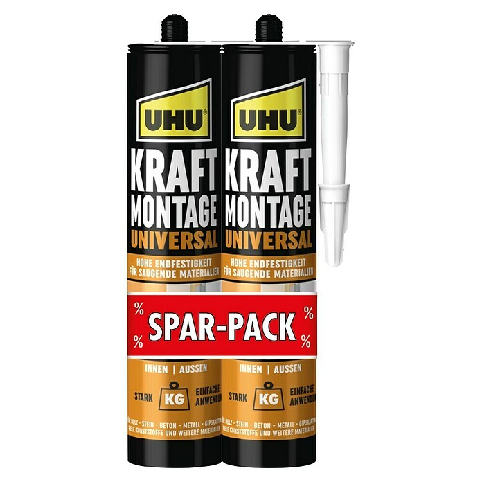 UHU Kraft Montagekleber Universal (940 g, Kartusche, 2 Stk.) | BAUHAUS