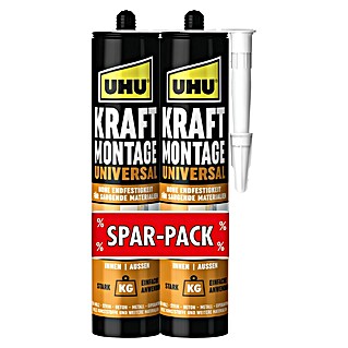 UHU Kraft Montagekleber Universal (940 g, Kartusche, 2 Stk.)