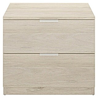 Dekit Mesita de noche Lago (L x An x Al: 34 x 50 x 46 cm, Natural, Número de cajones: 2 ud.)