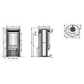 Justus Kaminofen Baltrum D 2.0 (5,5 kW, Raumheizvermögen: 88 m³, Material Verkleidung: Stahl, Schwarz) | BAUHAUS