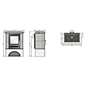 Justus Kachelkamin Bavaria (7 kW, Raumheizvermögen: 144 m³, Verkleidung: Keramik, Grün)