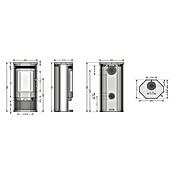 Justus Dauerbrandofen Usedom 5 (5 kW, Raumheizvermögen: 88 m³, Verkleidung: Stahl, Gussgrau)