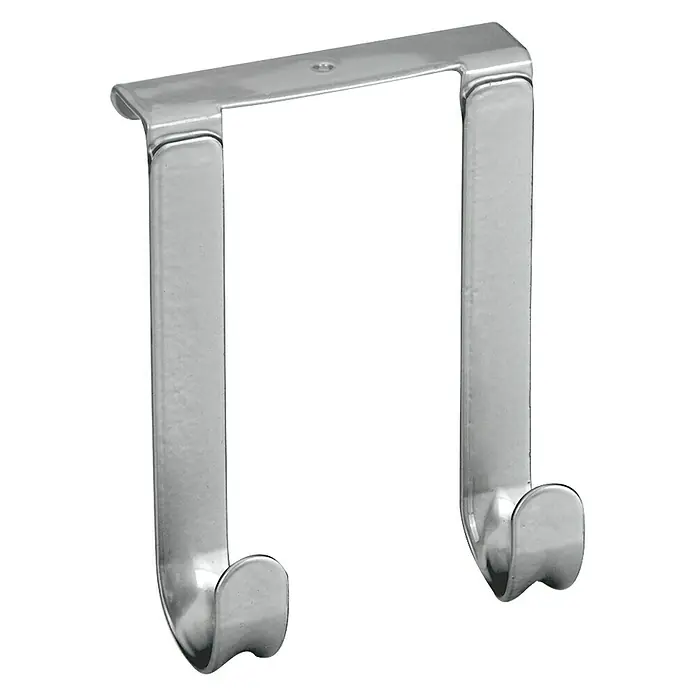 Metaltex Türhaken - L x B: 10 x 14 cm, Doppelhaken - Metallischer Türhaken mit zwei Haken. Ideal für die Aufbewahrung von Kleidung oder Accessoires. Robuste und praktische Lösung.