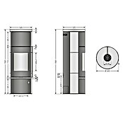 Justus Wasserführender Kaminofen Faro Aqua 2.0 (8,5 kW, Raumheizvermögen: 200 m³, Material Abdeckung: Stahl, Schwarz)