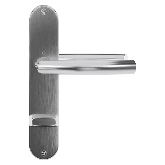 Hoppe Zimmertürgarnitur WC Narvik - Stärke Tür: 42 mm - 37 mm, Edelstahl, Schlitzkopf/Olive
