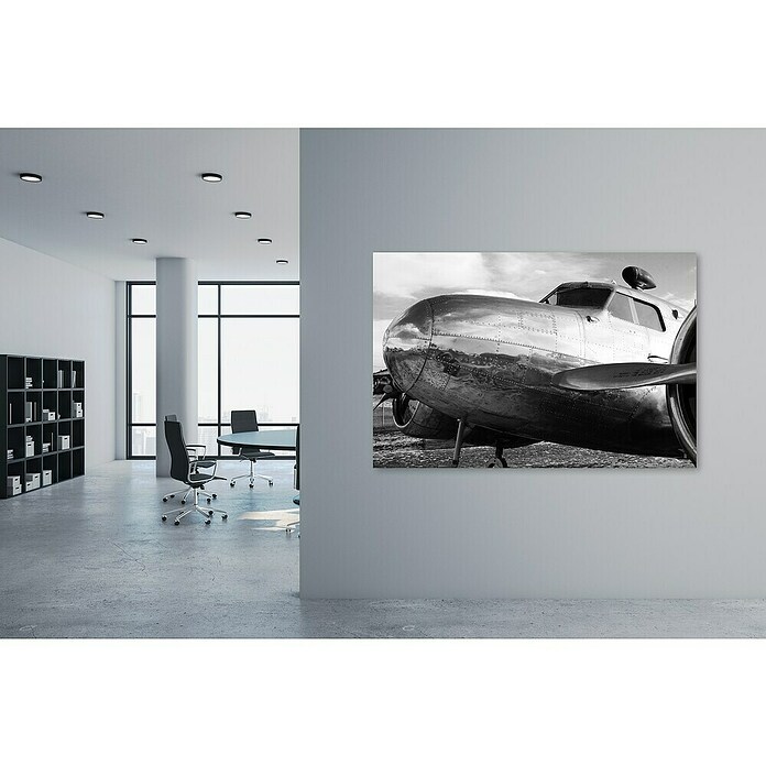 Leinwandbild Akustikbild (Retro Flugzeug, B x H: 70 x 50 cm) | BAUHAUS