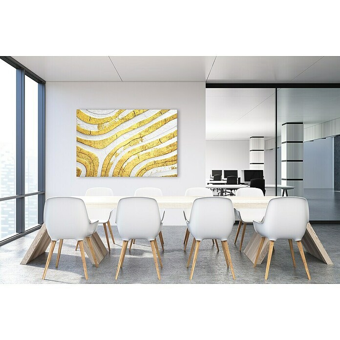 Leinwandbild Akustikbild (Gold & Weiß, B x H: 120 x 80 cm) | BAUHAUS