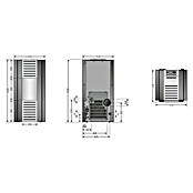 Justus Pelletofen Sirkos Aqua 2.0 (2,5 kW - 9,4 kW, Raumheizvermögen: 200 m³, Material Verkleidung: Stahl, Schwarz) | BAUHAUS