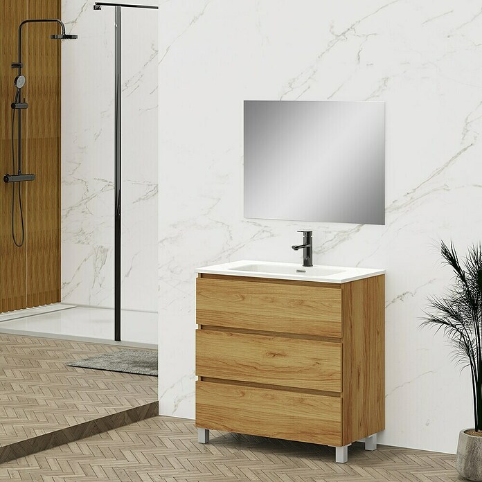 Artysan Conjunto de mueble de baño Inter (Ancho total del mueble de baño: 80 cm, Roble, Mate) | BAUHAUS