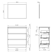Artysan Conjunto de mueble de baño Inter (Ancho total del mueble de baño: 80 cm, Roble, Mate) | BAUHAUS