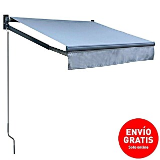 Toldo de brazos articulados Basic (Gris, Ancho: 2,5 m, Caída: 2 m)