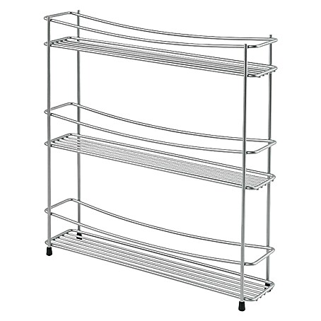 Metaltex Gewürzregal (L x B x H: 35 x 7 x 37 cm, Anzahl Böden: 3 Stk., Silber)