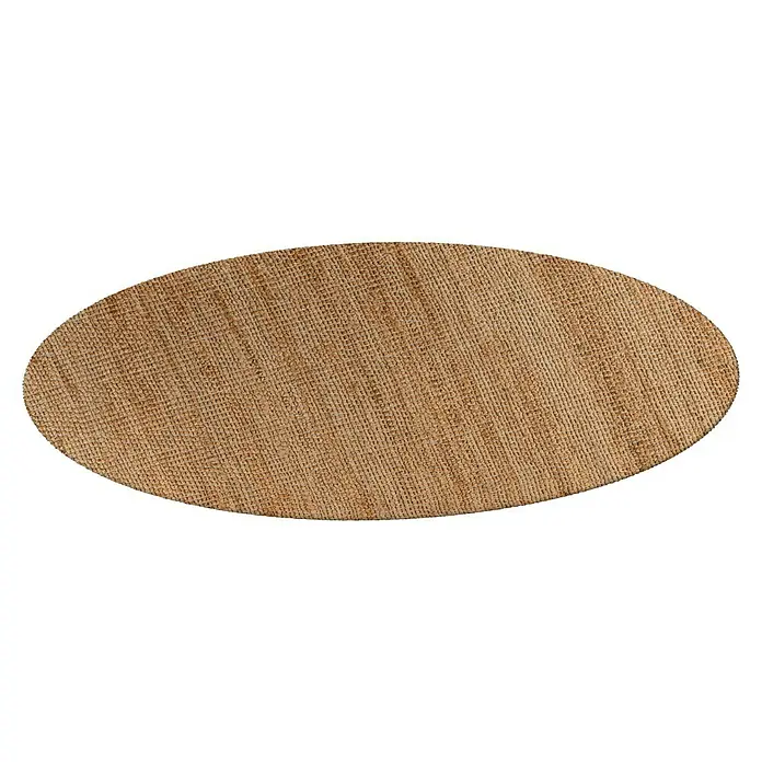 Juteteppich Nature 501 - Naturbraun, Durchmesser: 100 cm, 100 % Jute - Ovale Tischsets aus gewebtem Jute, braun. Schützen Ihre Tischoberfläche stilvoll vor Kratzern und Flecken, für den täglichen Gebrauch und besondere Anlässe.