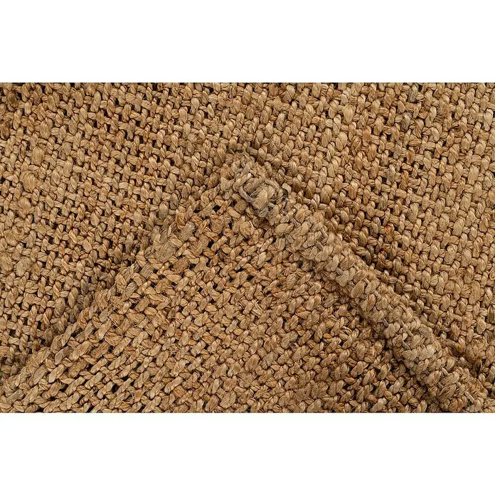 Juteteppich Nature 502 - Naturbraun, 150 x 80 cm, 100 % Jute - Nahaufnahme eines gewebten Juteteppichs mit sichtbarer Textur und Details, ideal für Textil- oder Dekorzwecke.