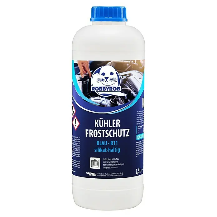 Robbyrob Kühlerfrostschutz - 1,5 l, -39 °C - Produktbild eines Behälters Kühlerschutz Frostschutz von Robbyrob.