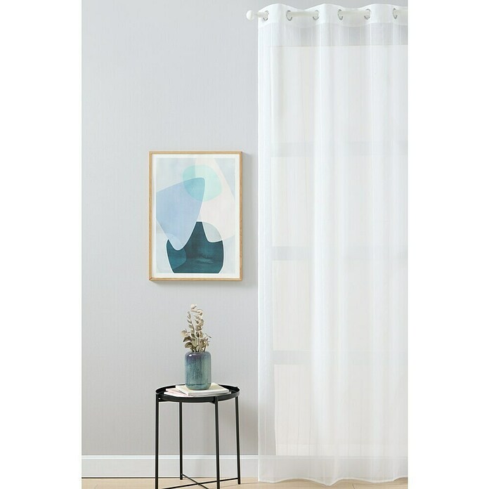 Cortina con ollaos Venecia (An x Al: 140 x 260 cm, 100% poliéster, Blanco) | BAUHAUS