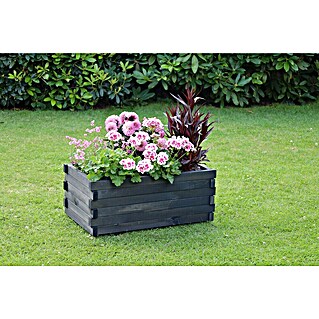 Promadino Pflanzkasten Lucca (Außenmaß (L x B x H): 69 x 39 x 29,5 cm, Holz, Anthrazit)